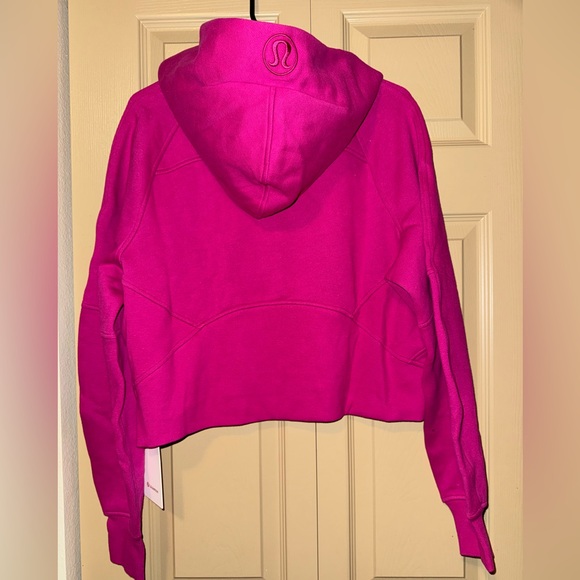 NWT -Lululemon Scuba Oversized 1/2 Zip Hoodie in Ripened Raspberry/Gold (W3HTOS) - Picture 3 of 6